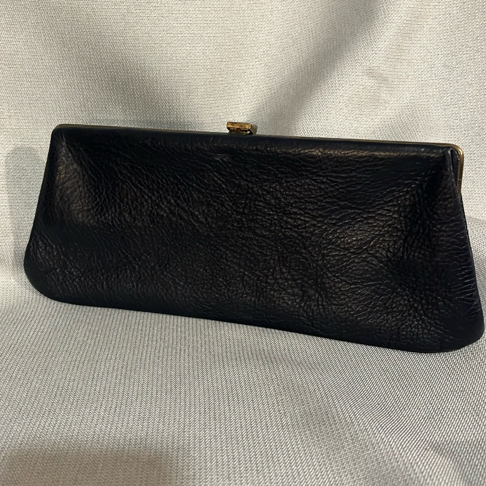 Vintage Margolin Leather Navy Blue Clutch
